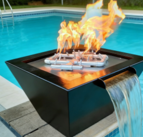 corten water fire bowl